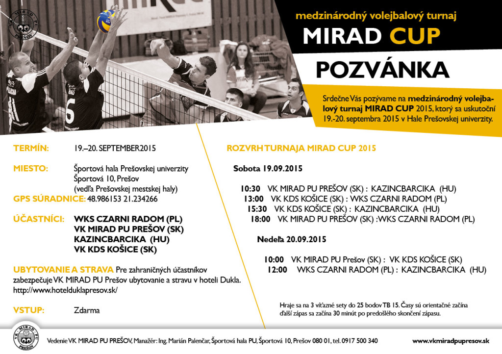 pozvanka MIRAD CUP 2015 final